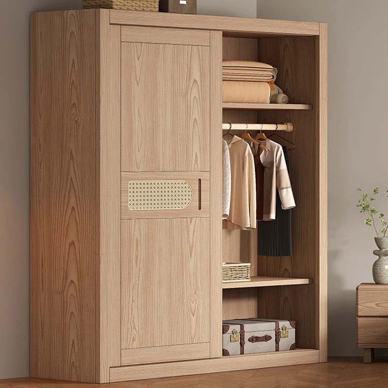 

Sliding Door Space Saver Closet Storage Wooden Luxury Nordic Designs Bedroom Simple Modern Wardrobe Locker Szafa Home Furniture