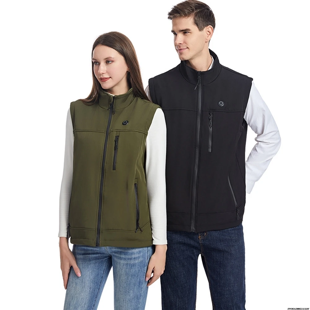 9개 구역 발열 조끼 블랙 히트 조끼 남녀 공용 자켓 배터리 구동 오토바이 사냥 스키 발열 조끼 겨울용 따뜻한 조끼