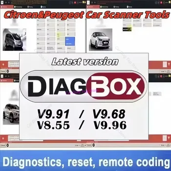 Nuovissimo Diagbox V9.96 2026, Strumento Diagnostico per Auto Tutto in Uno per Citroen/Peugeot, 9 Lingue, Aggiornamento Gratuito, Scanner OBD2 ECU C