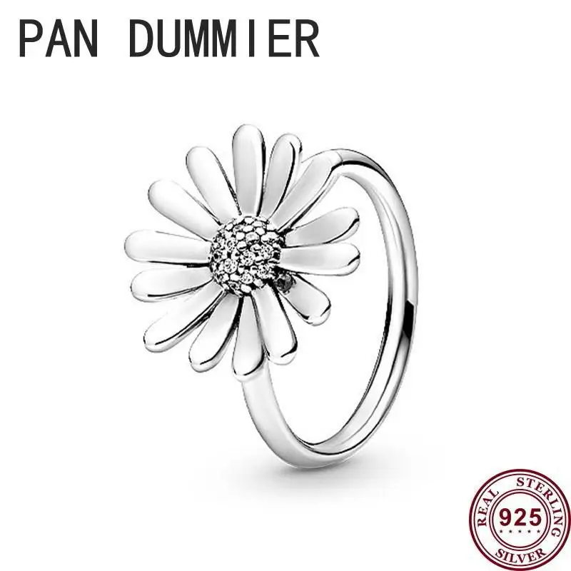 Popular 925 Sterling Silver Exquisite Daisy Collection Flower Women's Logo Ring Wedding High Quality Fashion Diy Charm Jewelry