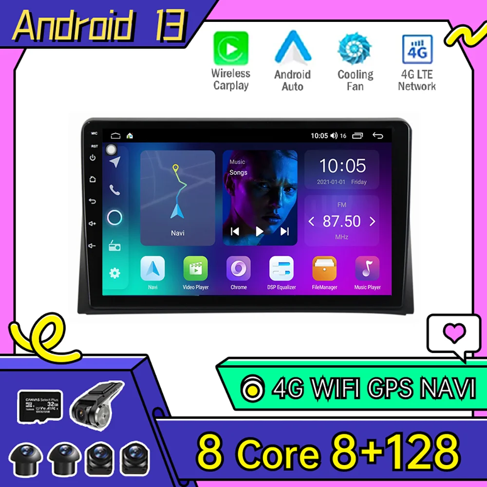 

9 Inches IPS HD Screen Android 13 4G+WIFI For Volkswagen Multivan T5 2003 - 2015 Car Video Player Radio GPS Navigation Bluetooth