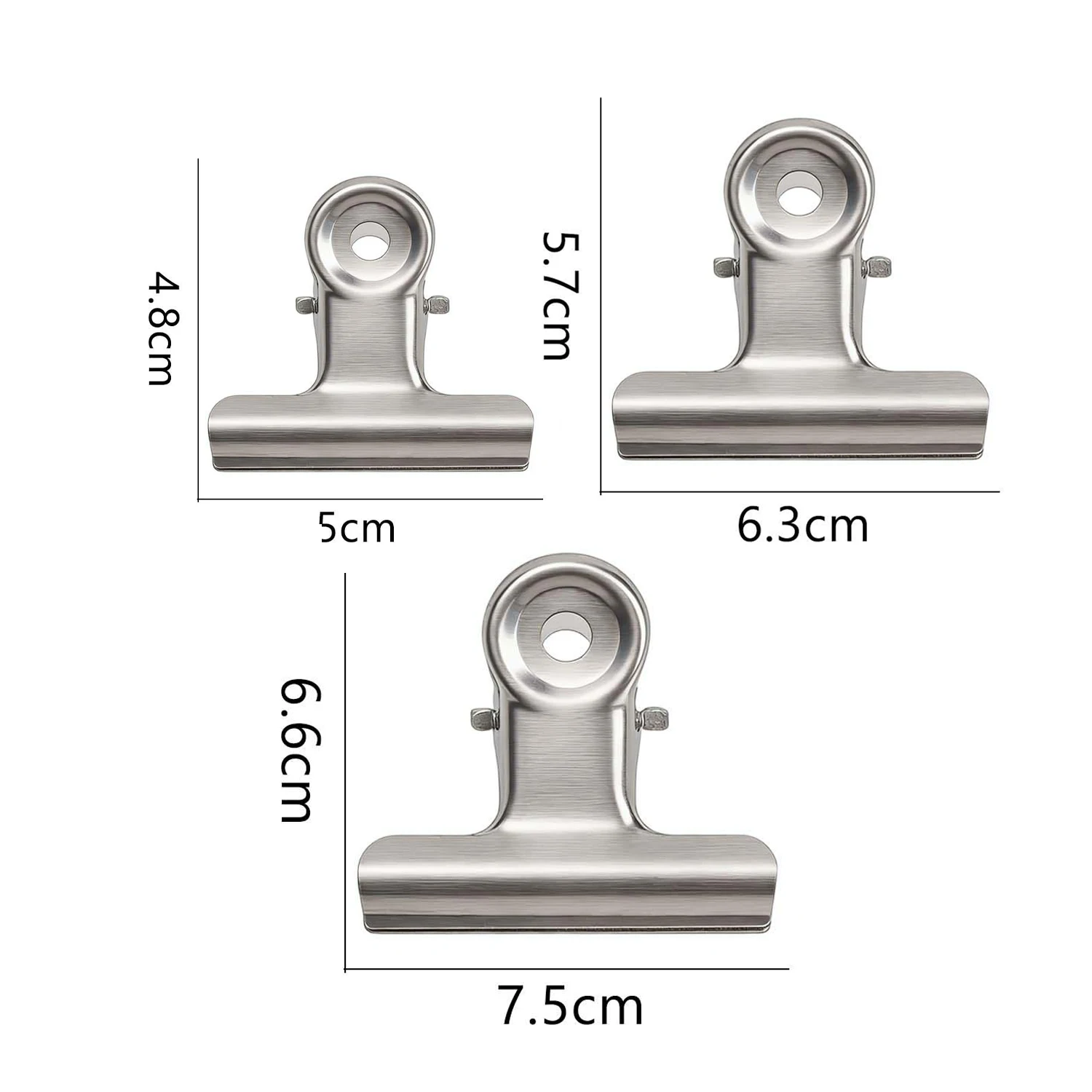 Stainless Steel Metal Binders Multifunctional Paper Clips Clamp for Food Bag Pictures Photos Home Kitchen Office School Supplies - 6