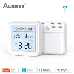 Tuya WiFi Temperature and Humidity Sensor BatteryPower With LCD Screen Display Via SmartLife App Voice Control Alexa Google Home