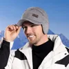 Versatile Soft Earflap Woolen Hat Plush Anti-cold Knitted Elastic Hat Thickened Headgear Ear Protection Peaked Cap School