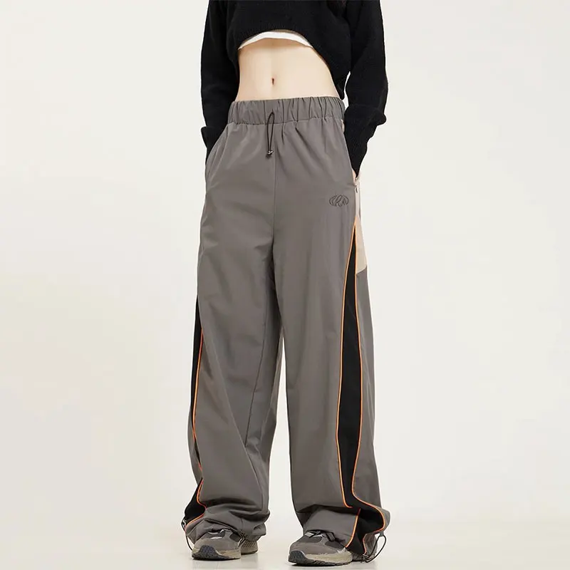 Elegant Fashion Harajuku Slim Fit Ropa Hombre Loose Casual Sport All Match Wide Leg Pants Patchwork Pockets Straight Leg Pants