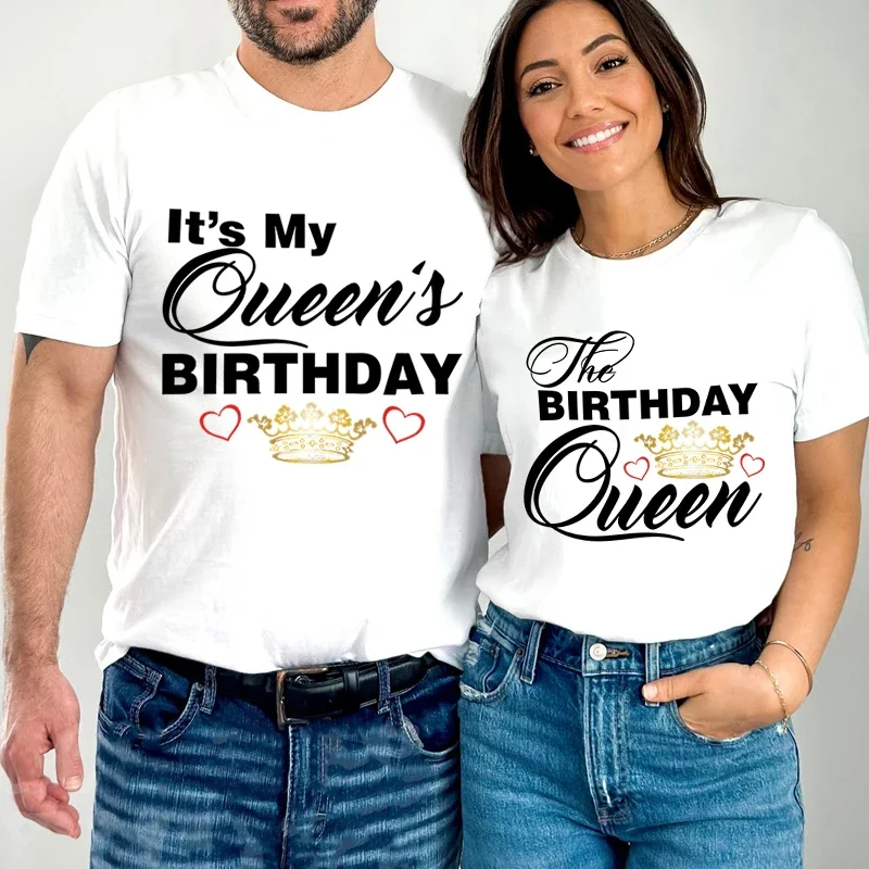 

Couple Matching Tshirt Love Crown Lovers Shirt Fashion Wife Husband Couple cotton T Shirt