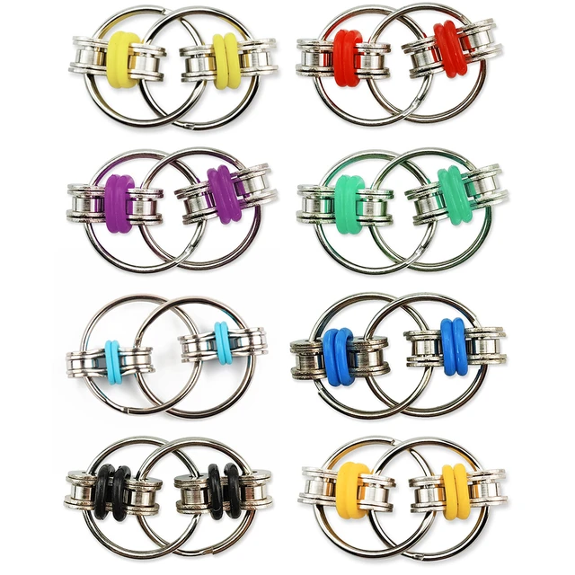 Keychain Spinner Fidget Ring Metal Key Chain Fidget Toy Flipping