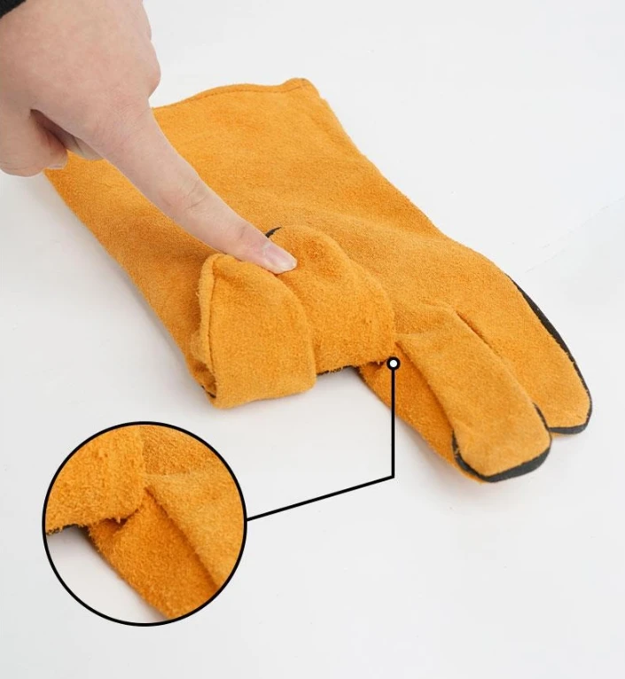 Welding Gloves Heat/Fire Resistant Gloves Durable Leather for BBQ,Oven