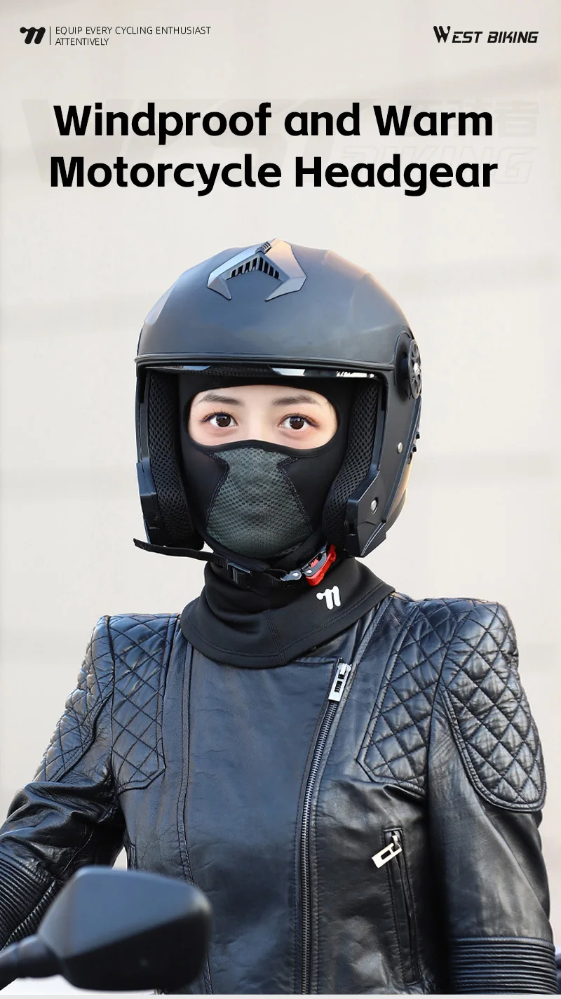 WEST RADFAHREN Winter Sturmhaube Männer Frauen Warme Fleece Fahrrad Motorrad Gesichtsmaske Radfahren Skifahren Helm Liner Winddicht Fahrrad Kappen – Detail 1