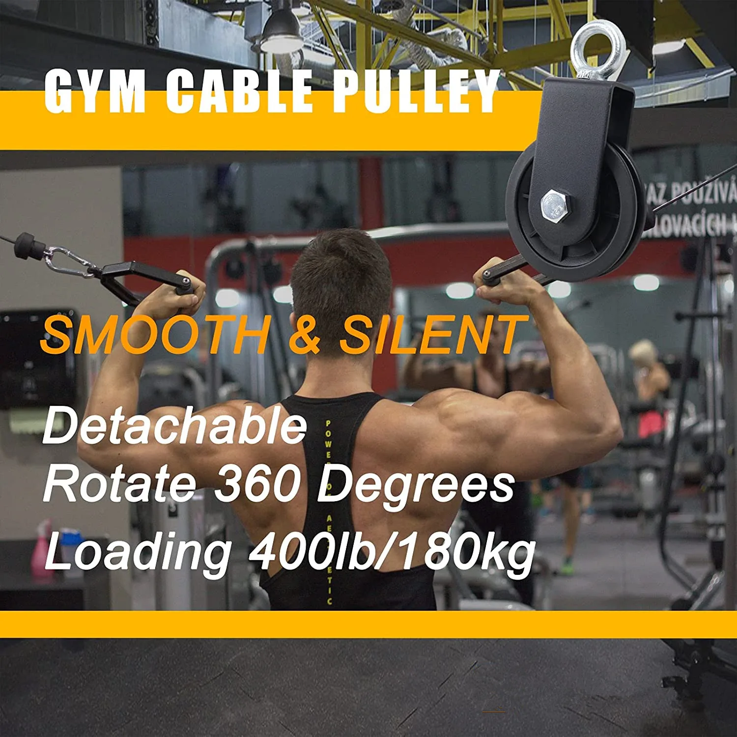 Morwealth Block Pulley 90 Mm Rope Pulley With U Retaining Bracket 360 Degree Rotatable Swivel Roller Bearing Pulley Wheel For Fitness, Strength Training Cable Machine Wire Rope Pulley (1 Pulley - View #9