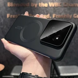Sleek Ultrathin Magnetic Matte Phone Case with Lens Protection and Wireless Charging Compatibility for Xiaomi 14 Ultra (Black)