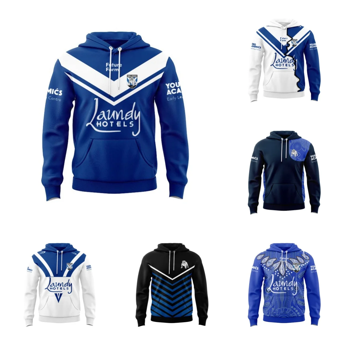 CANTERBURY BANKSTOWN BULLDOGS AWAY HOODIE SIZE; S-5XL