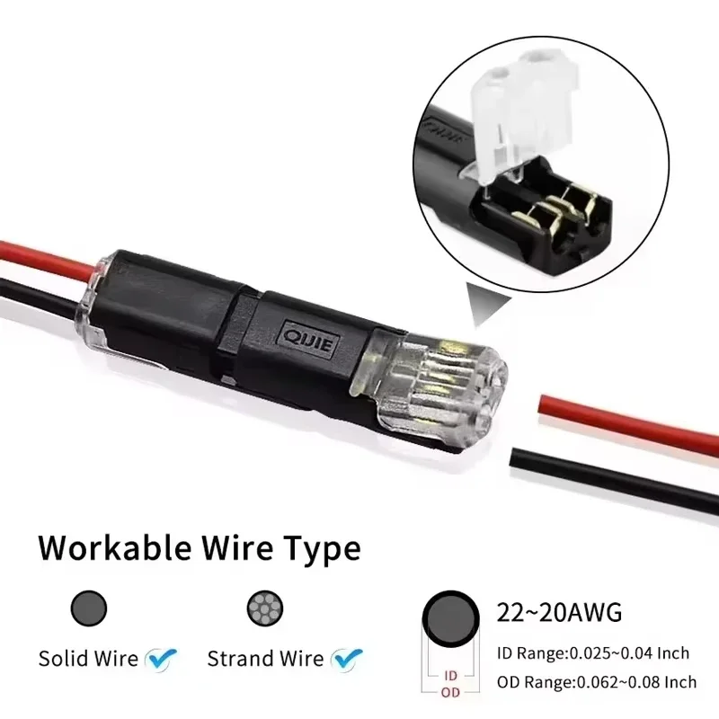 10-Pack 2-Pin Automotive Electrical Connectors - Waterproof Plug Kit with Terminal Strips for Car Wire & Cable Connections