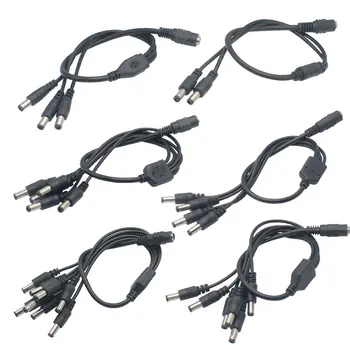보안 CCTV 카메라 및 LED 스트립용 DC 전원 잭, 1 암-2,3,4,5,6,8 수 플러그 분배기 어댑터, 5.5x2.1mm