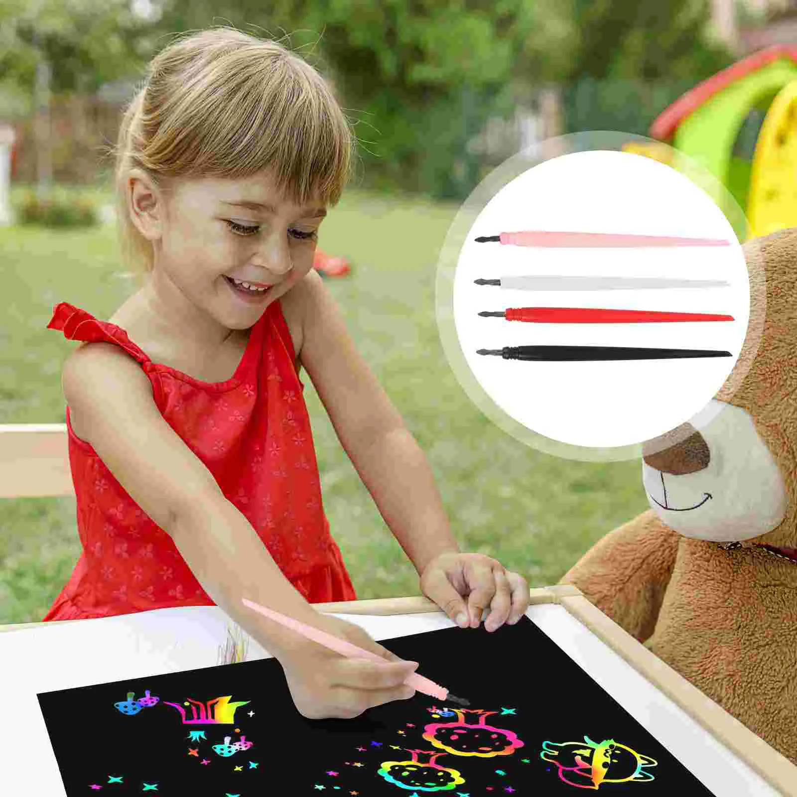 Scratch Painting Tools off Picture Metal Tip Pen Scratching Pens Bicuspid 12 Pcs