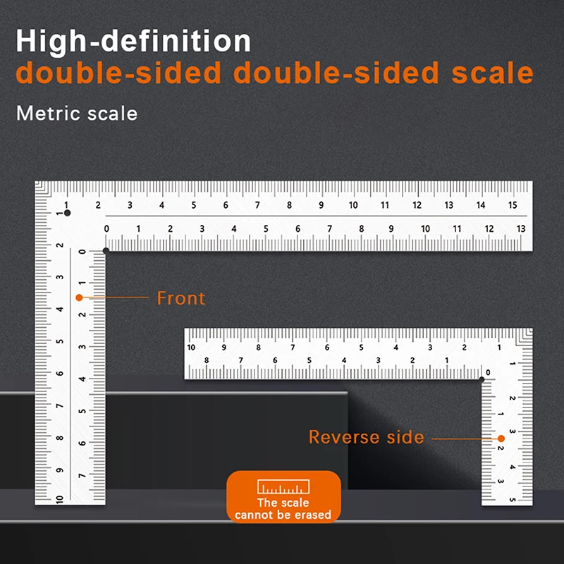 

Mini Framing Ruler Measuring Layout Tool Stainless Steel Square Right Angle Ruler Precision For Building Framing Gauges