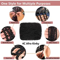 10-18 pouces 4C Afro crépus en vrac Extensions de cheveux humains sans trame 30 ou 50 g/paquet brésilien Remy en vrac pour Locs Micro torsion tressage cheveux 6