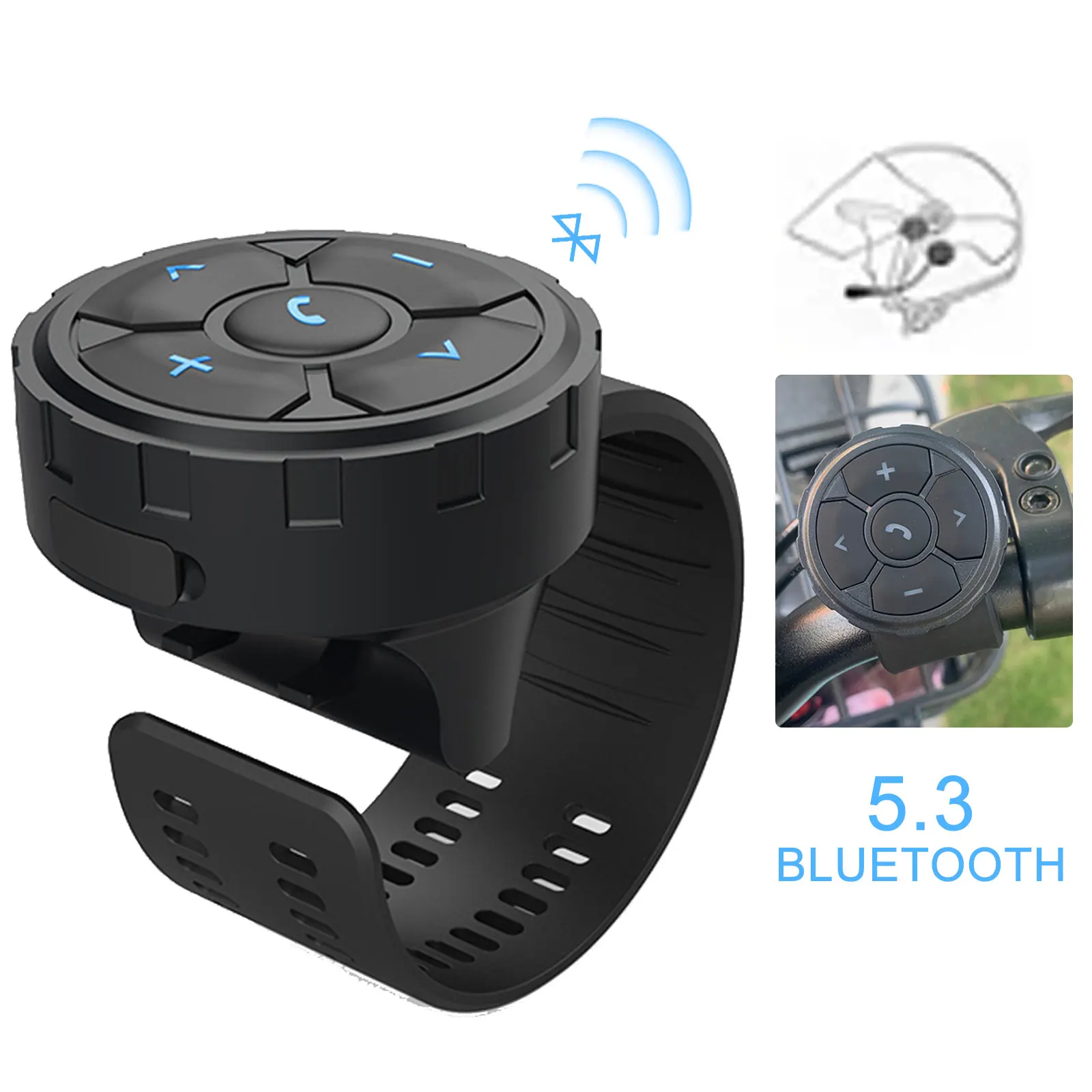 

Wireless Bluetooth 5.3 Remote Button Helmet Earphone Motorcycle/Bike Handlebar Media Controller Car Steering Wheel Control