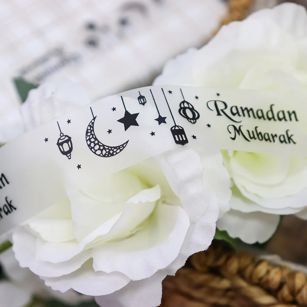Eid Mubarak Ramadan Mubarak Printed TPU Skin Friendly Matte Filmy Ribbon For Muslim Ramadan Festival Al-Fitr Party Decoration