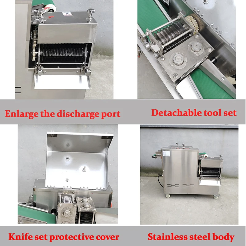 500-800KG/H Industrial Fresh Meat Chicken Cube Dicer Cutting Machine Beef Pork Cube Dicer Strip Cutter 5