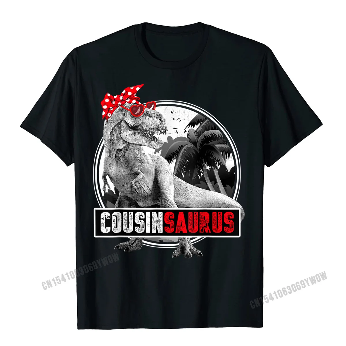 

Футболка Cousinsaurus с рисунком динозавра Рекс, двоюродного сериала, сериала Saurus, Новое поступление, Молодежные футболки, хлопковые топы в стиле ...