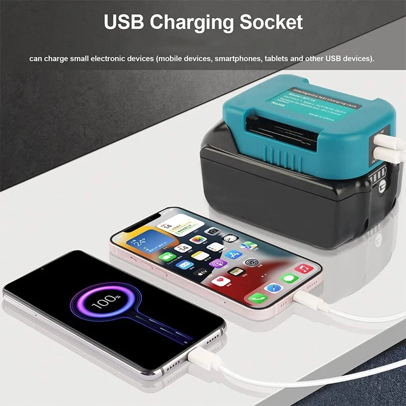 Fonte de Alimentação Usb para Makita Dewalt Milwaukee 14.4v 18v Bateria de Lítio 20v Interface tipo c Conversor Usb Adaptador de Alimentação - Image 6