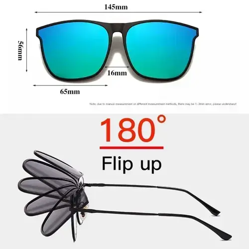 Polarized Clip On Sunglasses Men Photochromic Car Driver Goggles Night Vision Glasses Anti Glare Vintage Square Glasses Oculos - Image 4
