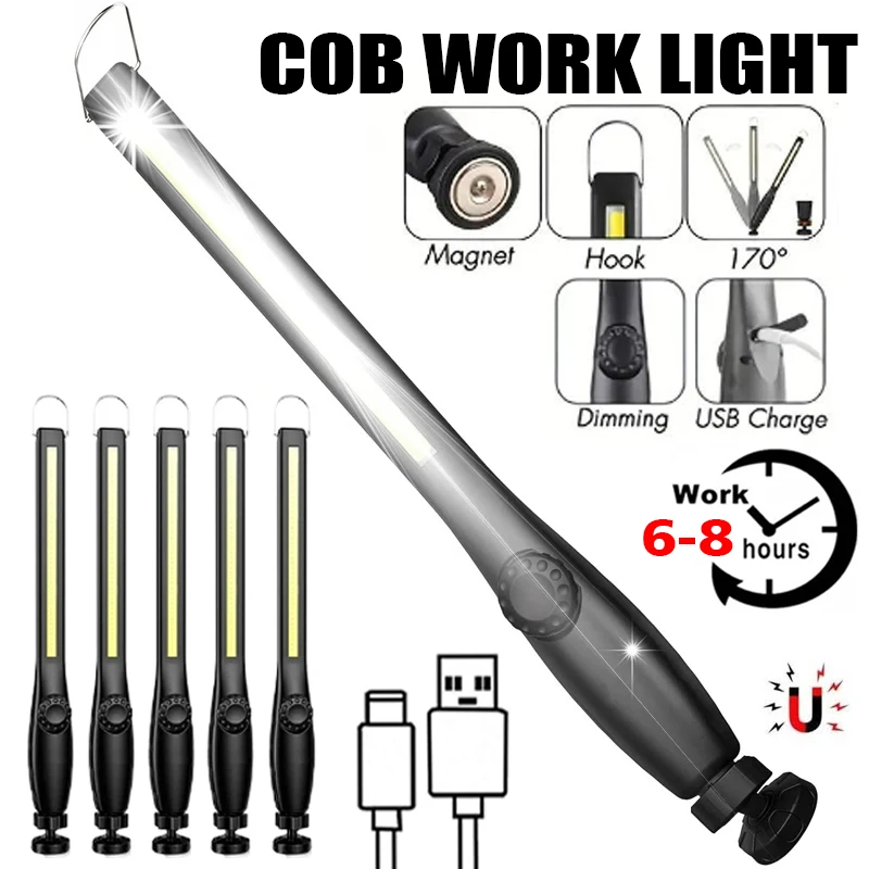 

COB Portable LED Work Lights Cordless Magnetic LED Work Lamp Inspection Lights for Car Repair Home Garage Emergency
