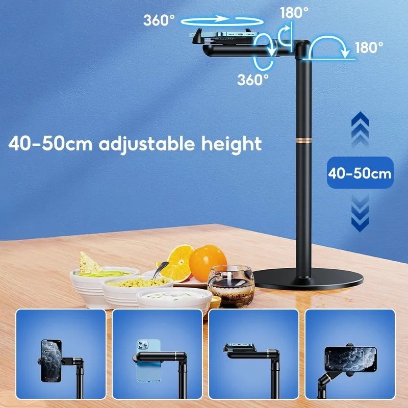 Eary Phone Holder For Desk Flexible Adjustable Multi-Functional Stand For Video Recording Compatible With 4.7-7 Inches Devices