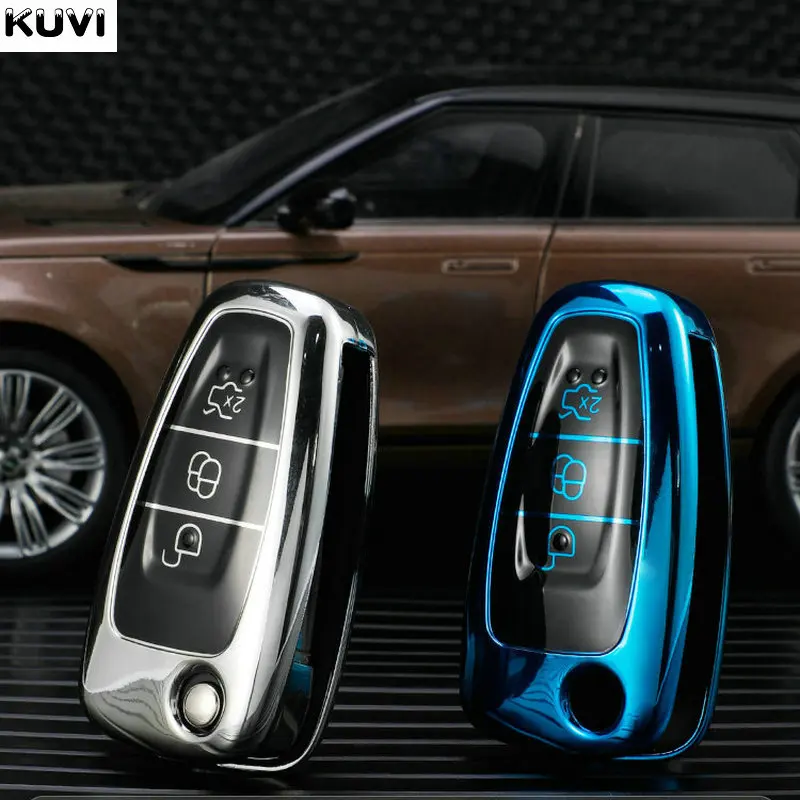 Promotion TPU Car Folding Key Case Cover Bag Keychain For Ford Focus C-Max S-Max Galaxy Mondeo Ranger Transit Tourneo Custom |