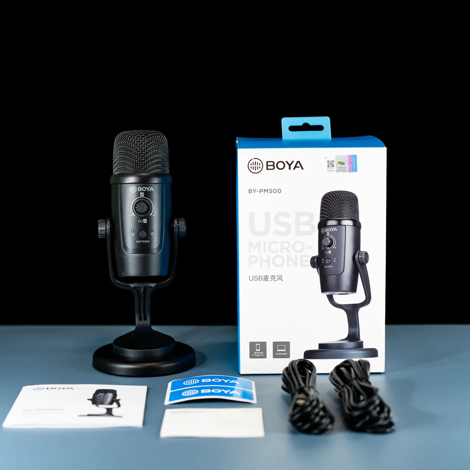BOYA BY-PM500 USBマイク BOYA BY-PM500 コンデンサーマイク USB-C スタンド マイク