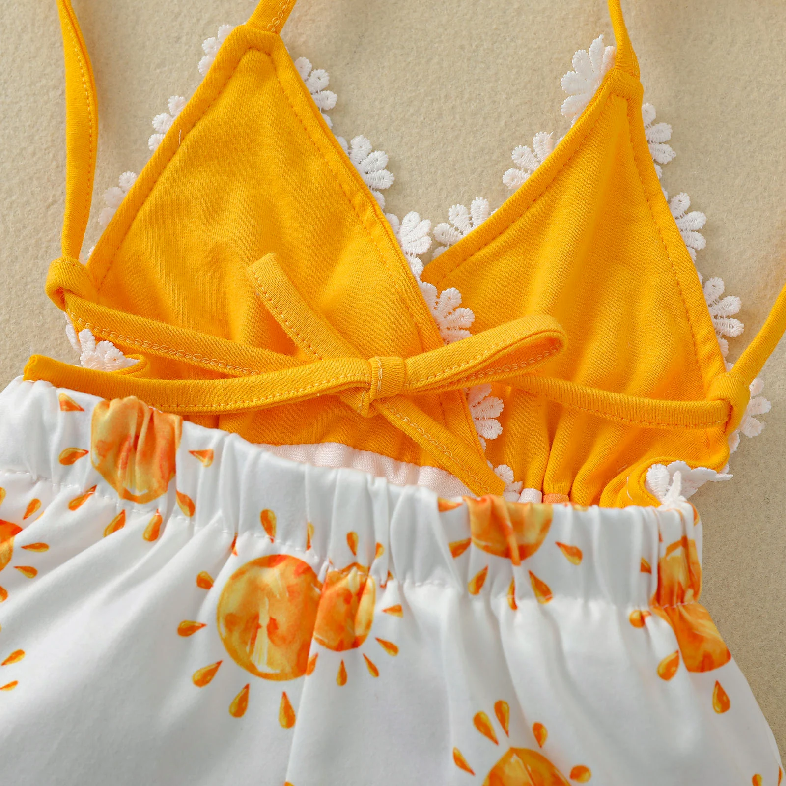 الوليد الطفل بنات رومبير الأزهار المرقعة طفلة أكمام الشمس طباعة الخامس الرقبة  حللا الاطفال وزرة