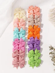 Grosgrain Ribbon Hair Bow Clips Set - Assorted Colors (20/40/60 Pieces) (20PCS)