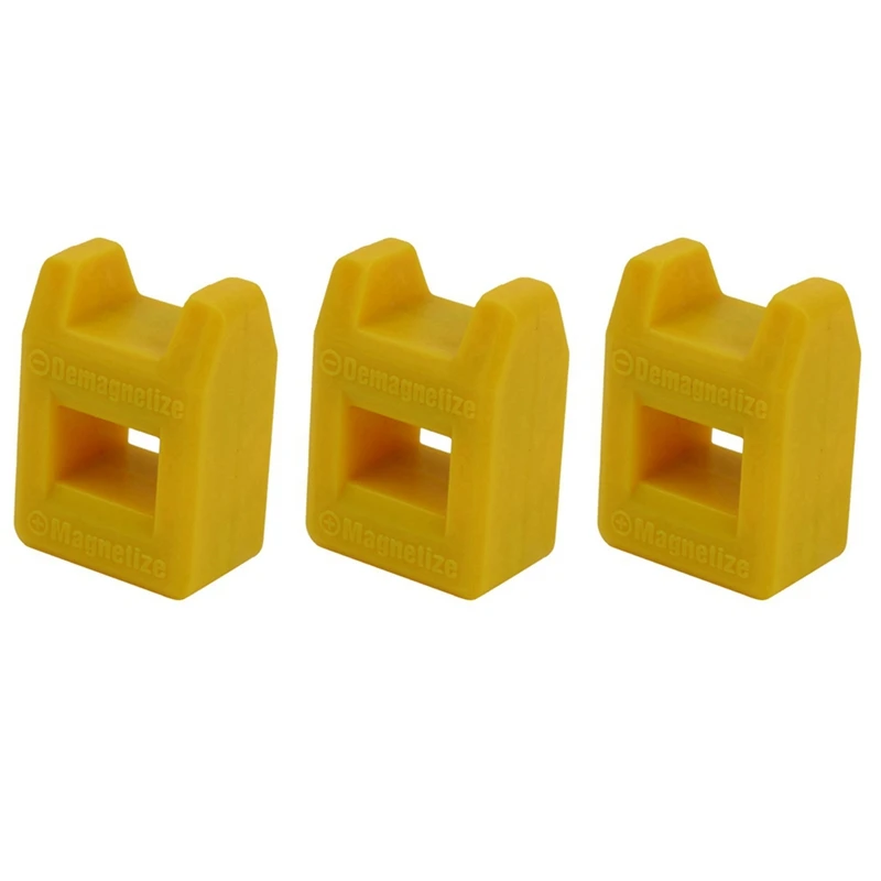 

3X Screwdriver Magnetizer Degaussing Demagnetizer Magnetic Practical Pick Up Tool Color:Yellow