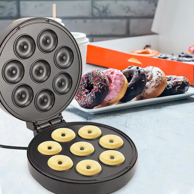Mini máquina para hacer donas antiadherente de 8 orificios, 1400 W, calentamiento rápido y uniforme para hacer deliciosas donas caseras_voghion.com