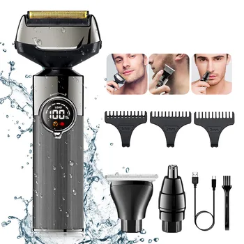 Solimpia 3 in 1 Rasoi elettrici professionali a lamina Impermeabile IPX5 Ricarica USB Barba Rasoio per uomo Barba Trimmer Bagnato/Secco 1