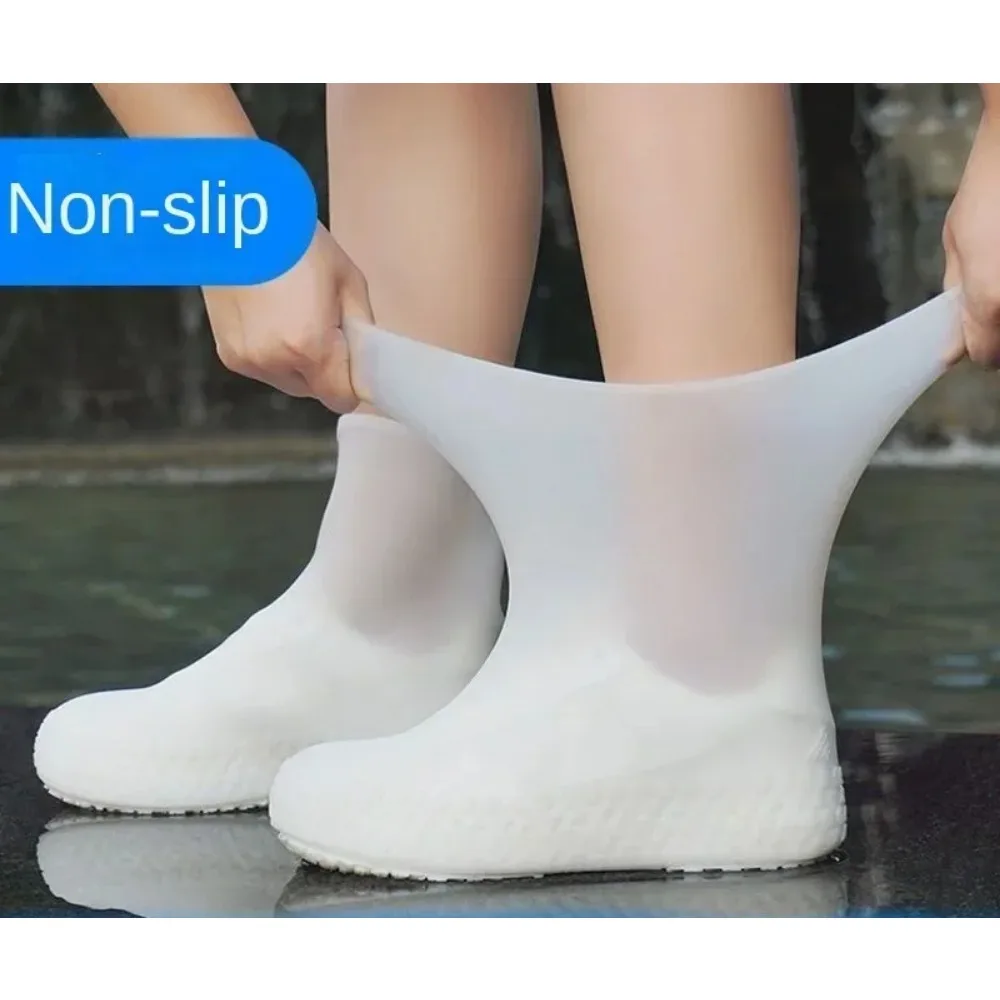 Silicone WaterProof Shoe Covers Lip-resistant Rubber Rain Boot Rain Gear Overshoes Accessories for Outdoor Rainy Day 1 Pair