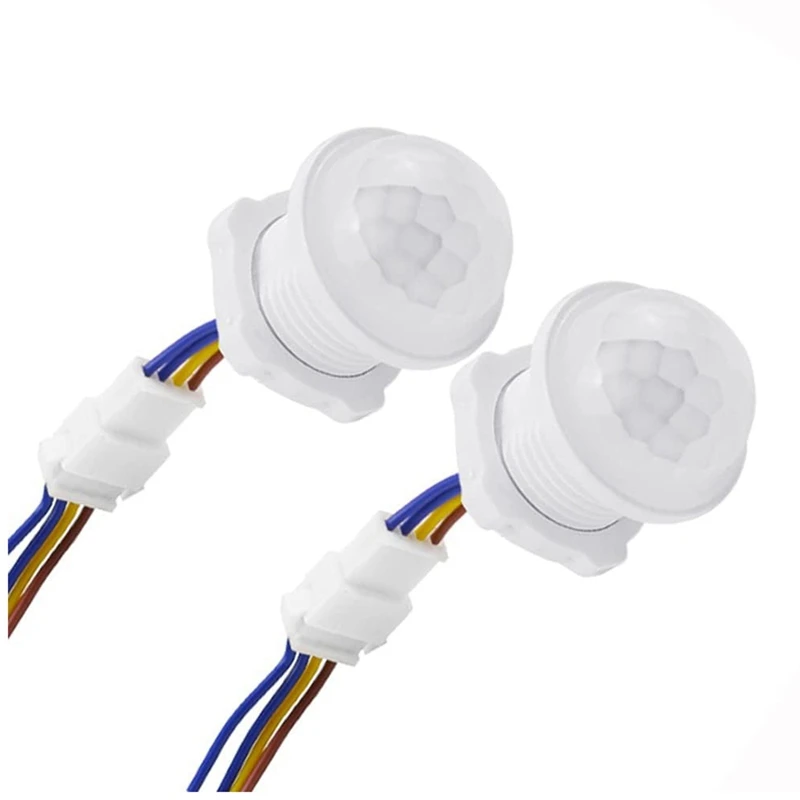 2Pcs 110-220V PIR Sensor Smart Detection Time Delay Adjustable Infrared Induction