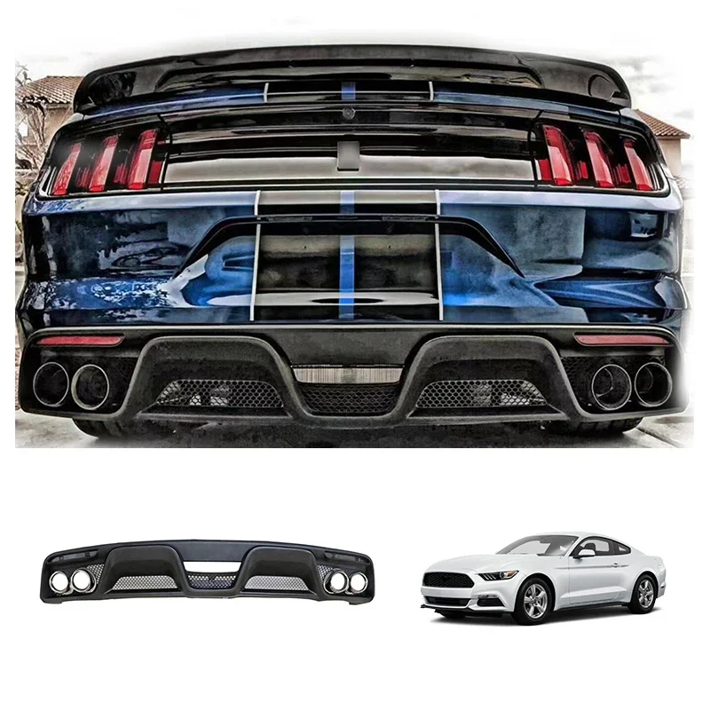 Modified Carbon Fiber Rear Exhaust Pipes Front Bodykit Rear Bumper Front Lip For Ford Mustang 2015-2017 factory direct carbon fiber roof spoiler for lancer ex 2009 2015 modified carbon fiber rear roof spoiler