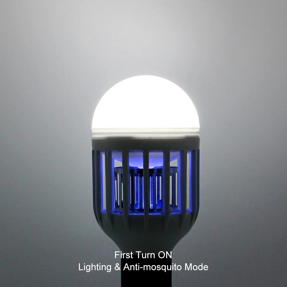 전자 모기 킬러 램프, AC 220V E27 LED 전구, 가정 실내 조명, 사무실 침실 모기 방지 조명, 9W, 15W