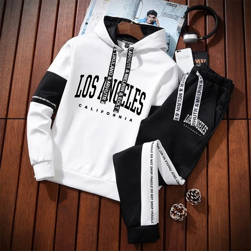 Men's Autumn Casual Sports Hooded Sweatshirts Jogging Suit