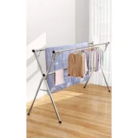 Clothes Drying Rack for Laundry Foldable Free of Installation Adjustable Stainless Steel Garment Rack 2