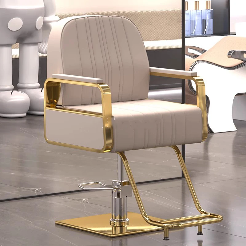 

Adjustable Barber Chair Gold Recliner Hairdressing Wash Luxury Swivel Chairs Poltronas Para Salao De Beleza Beauty Furniture
