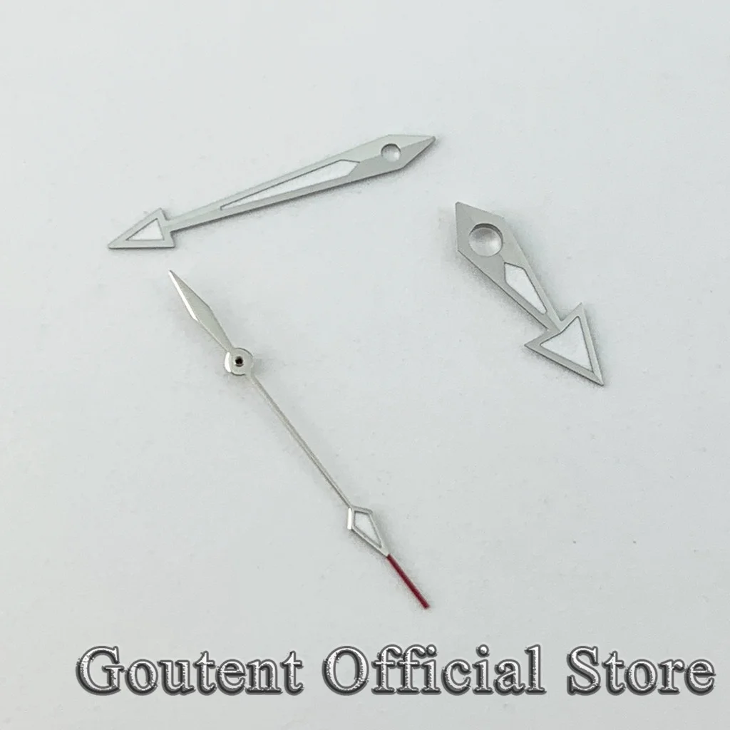Goutent Silver Watch Hands Green Luminous Fit PT5000 ETA 2836 2824 DG2813 3804 Miyota 8215 8205 821A NH35 NH36 Movement watch accessories