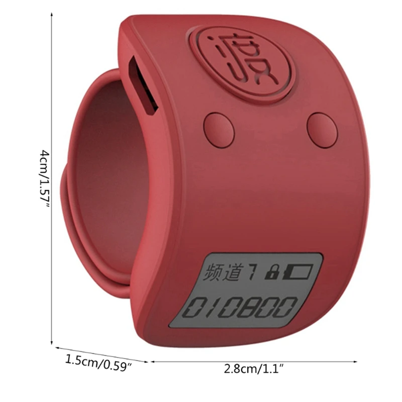 2X Mini Digital LCD Electronic Finger Ring Hand Tally Counter 6 Digit Rechargeable Counters Clicker-Yellow