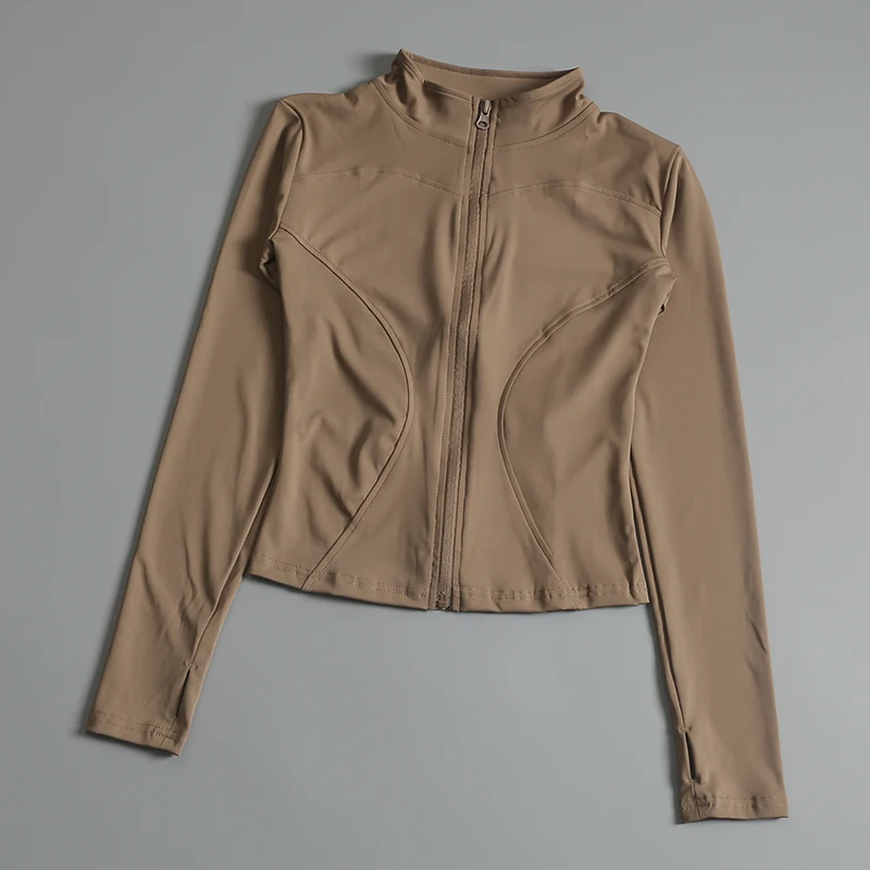Women Zip Fitness Yoga Shirt Long Sleeve Sports Jacket Gym Activewear...