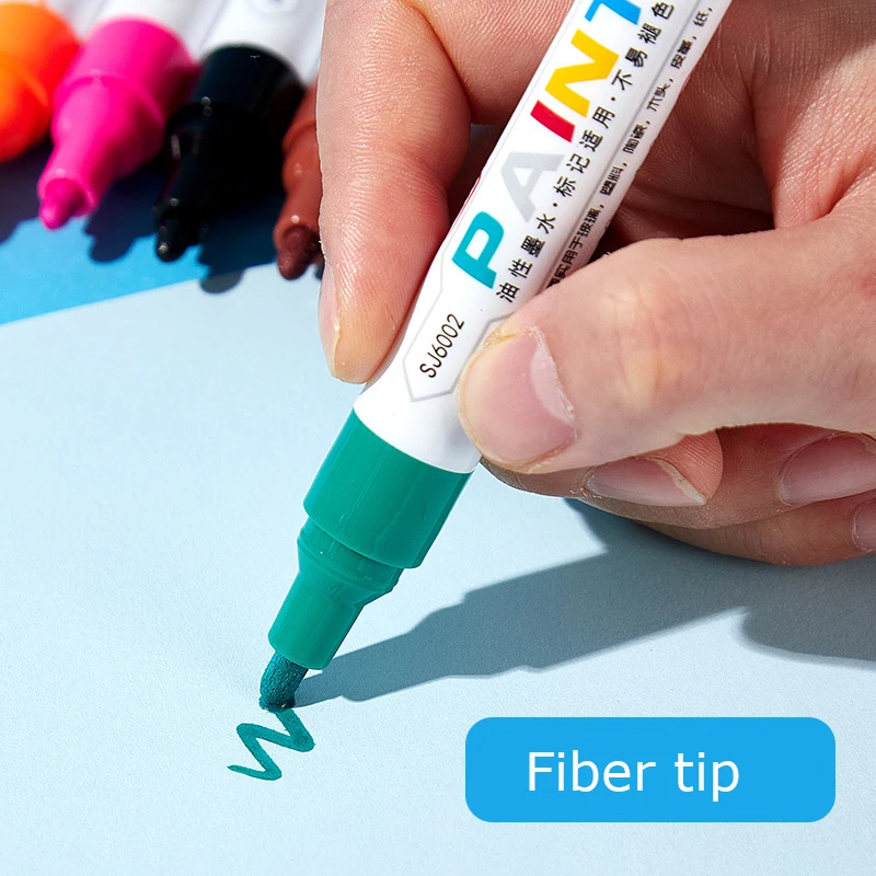 Color Marker Pens White Waterproof Car Tyre CD Metal Permanent Oily DIY Art 12 Color