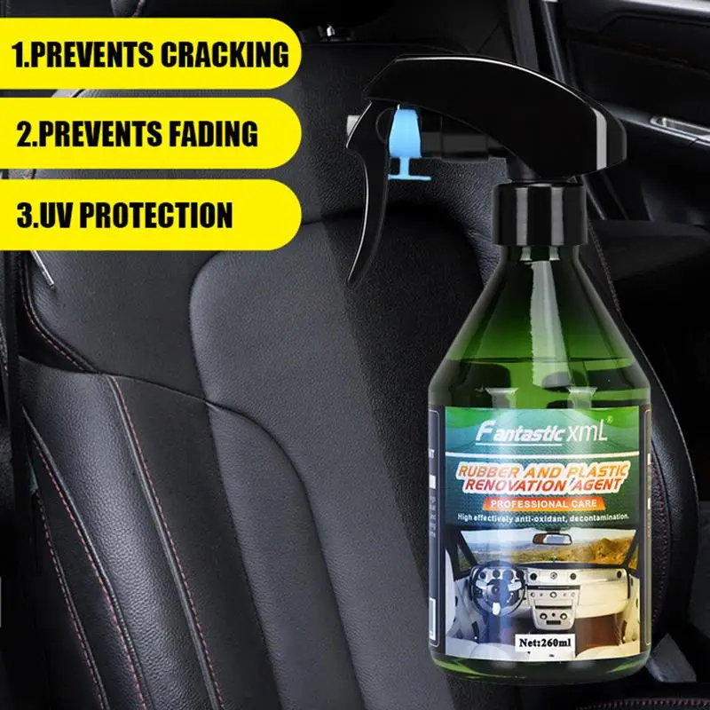 

Car Cleaning Agent Nano Coating Durable Protection Auto Trim Restorer Safe Tire Polish Spray Rubber Renovation Agent 260ml