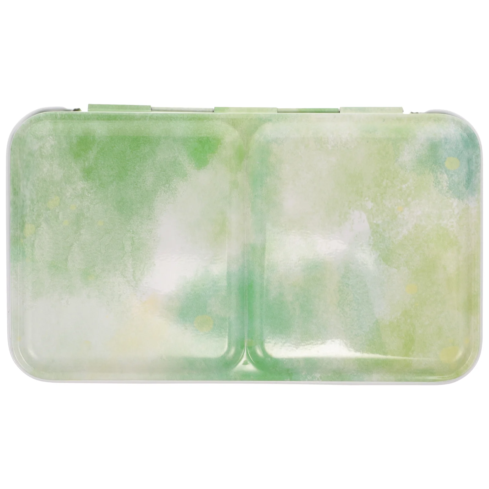 

Paint Palette Compartments Pigment Case Trays Mixed Plate Iron Half Tin Travel