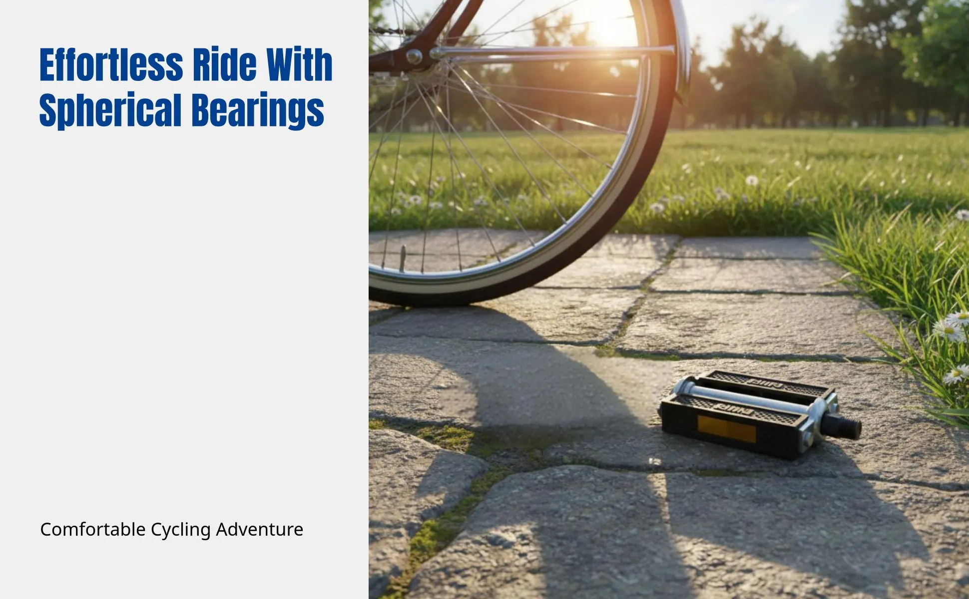 Traditional Bike Pedal, Iron Rubber, Double Bearing, Textured Anti-Slip, Vintage Style, Fits 26cm & 28cm